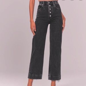 ABERCROMBIE & FITCH THE CROP WIDE LEG ULTRA HIGH RISE JEANS